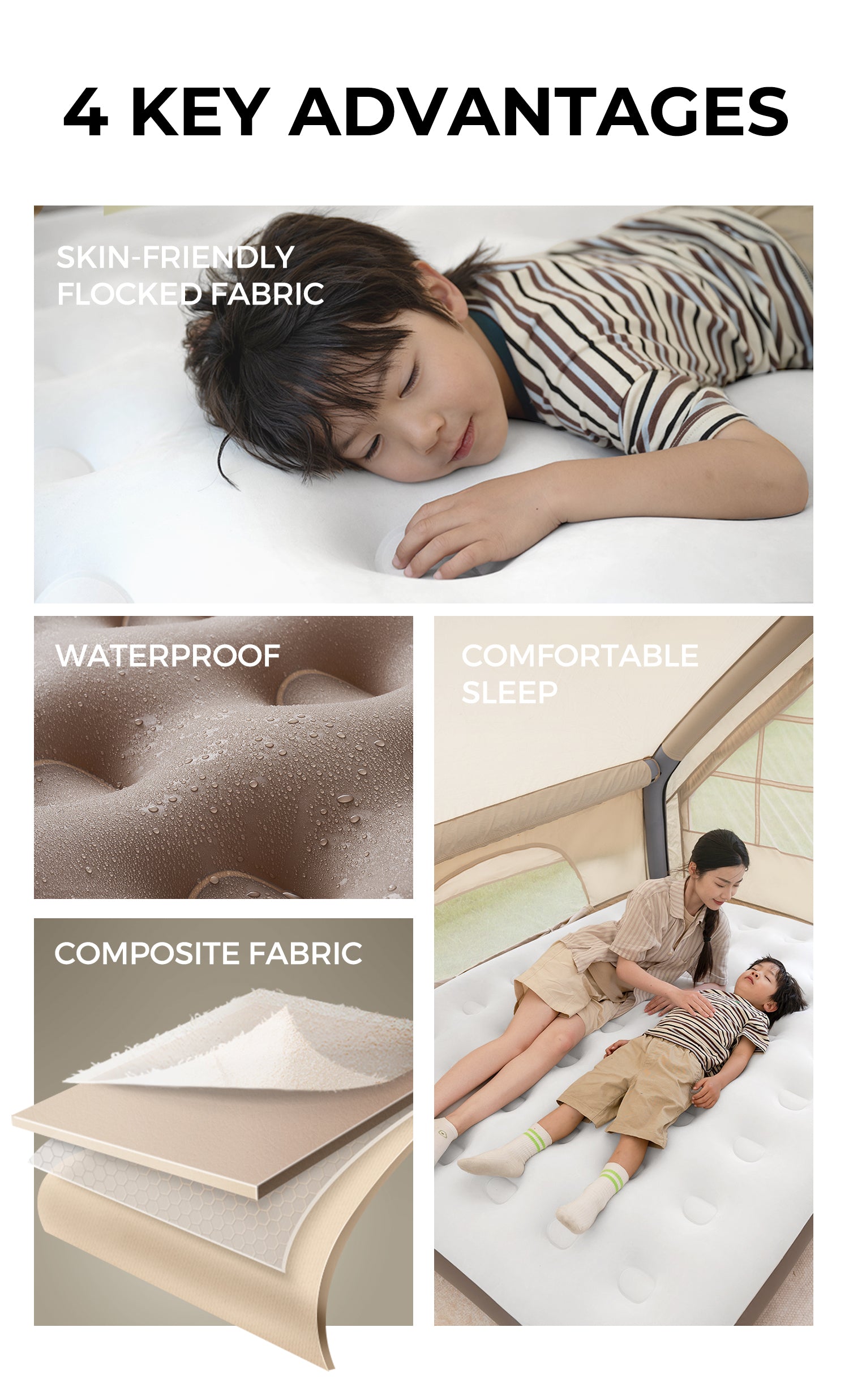 Cirro Premium Rechargeable Air Mattress - Single-Layer Blow Up Bed