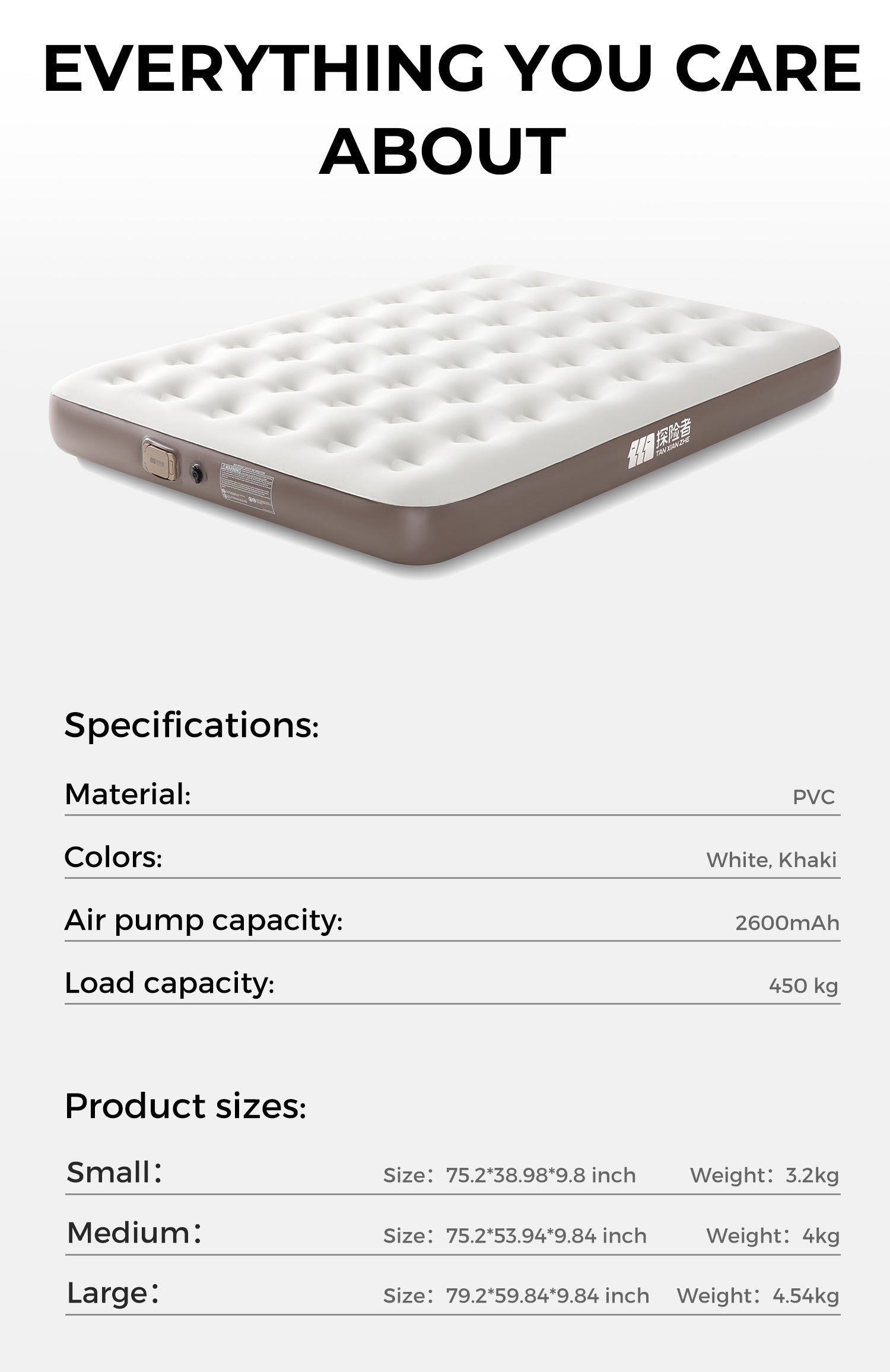 Cirro Premium Rechargeable Air Mattress - Single-Layer Blow Up Bed