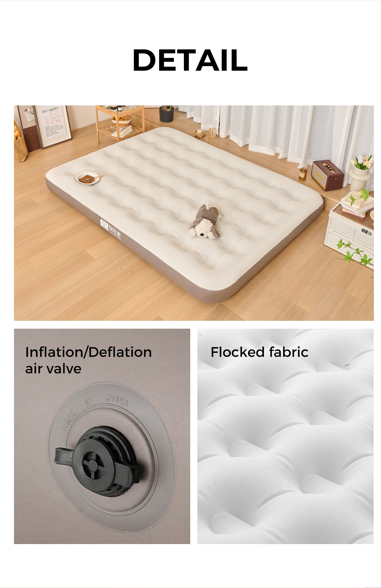 Cirro Premium Rechargeable Air Mattress - Single-Layer Blow Up Bed