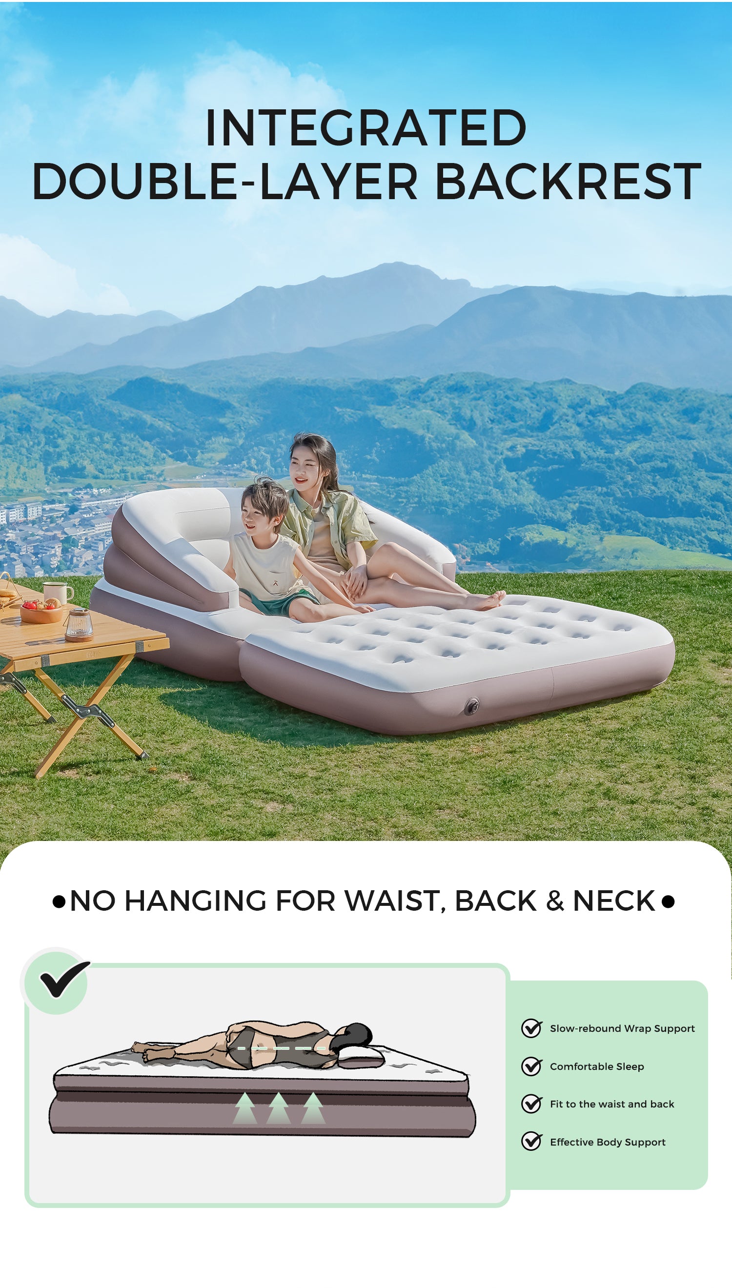 Morphe Self-Inflating Sleeping Pad - Ergonomic Foam Camping Mat