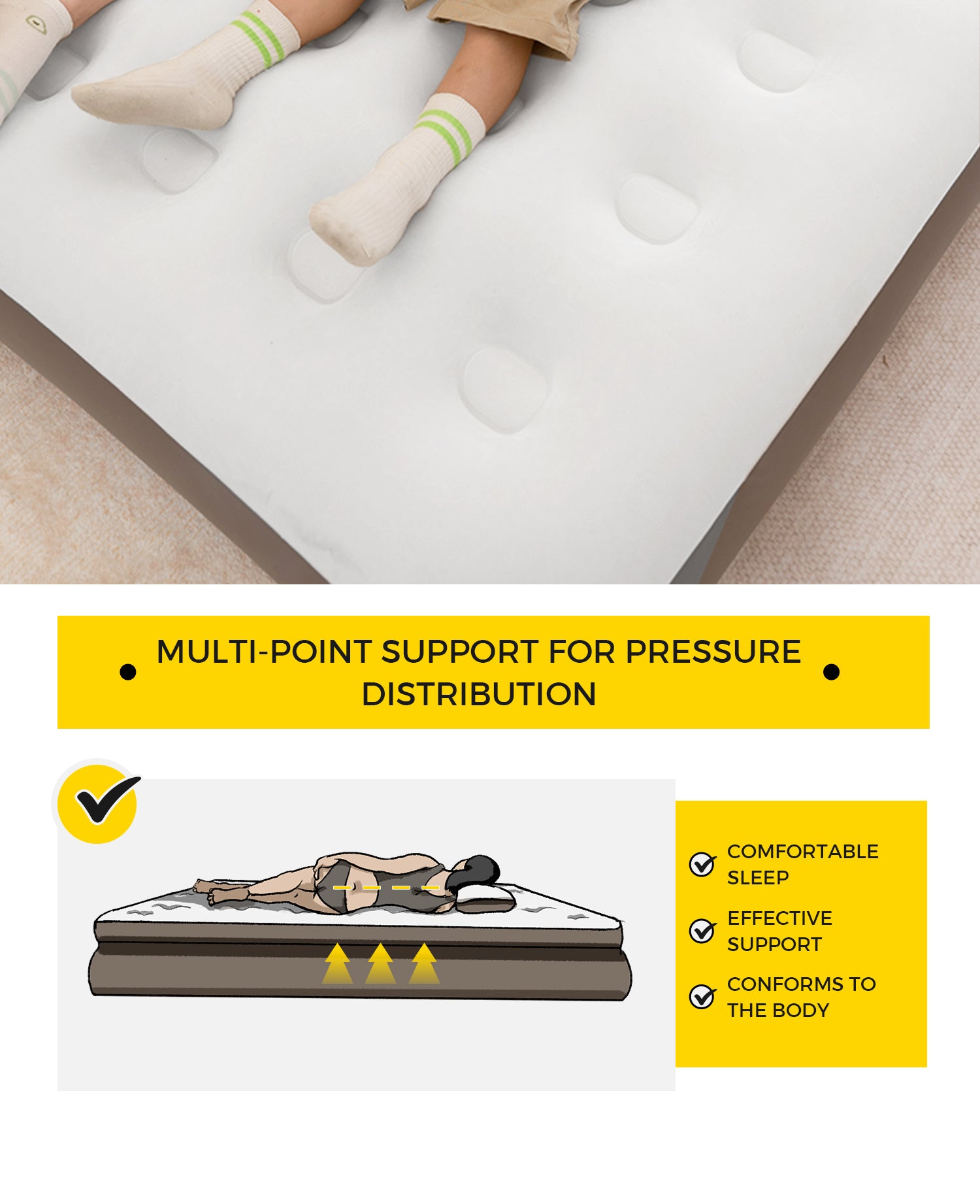 Cirro Premium Rechargeable Air Mattress - Single-Layer Blow Up Bed