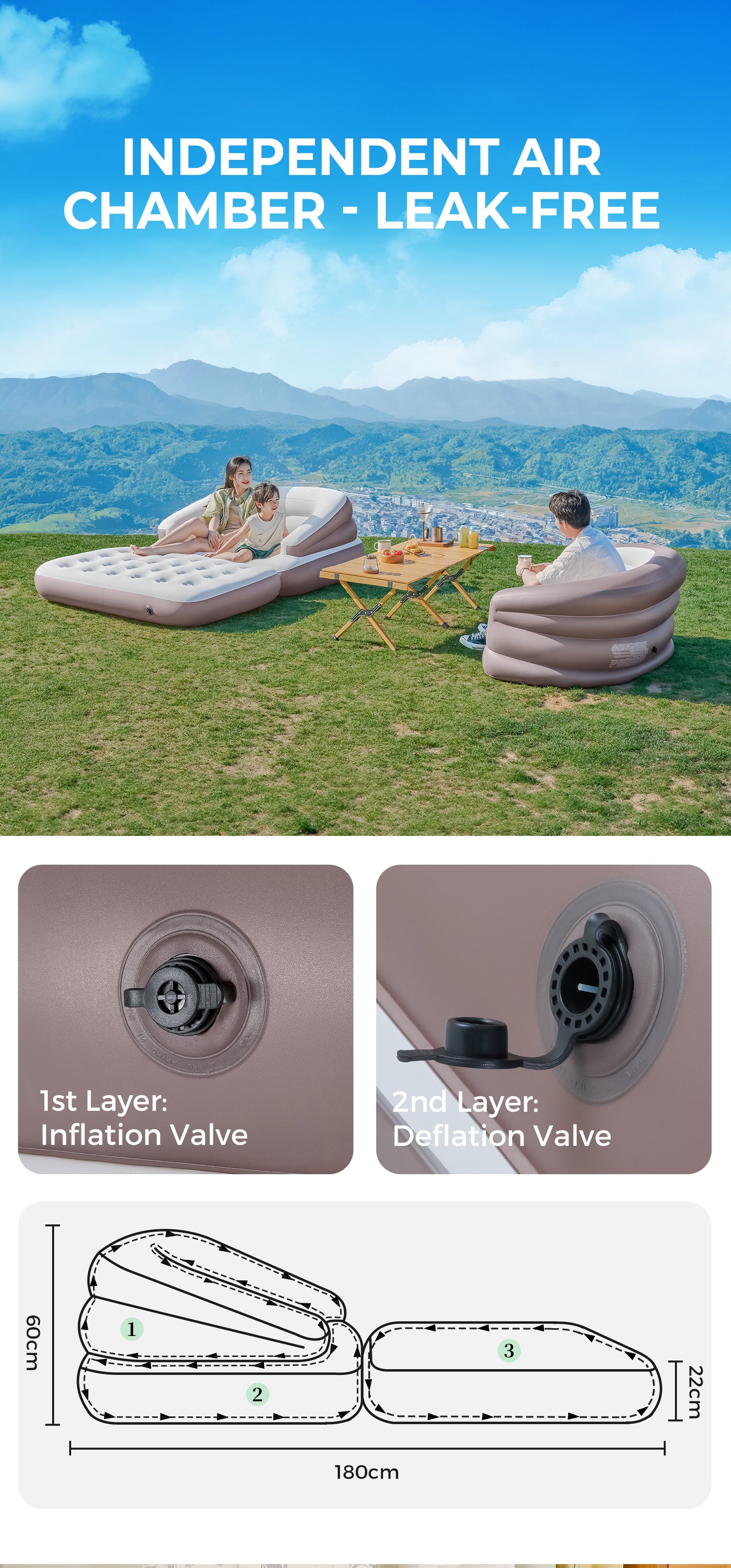 Morphe Self-Inflating Sleeping Pad - Ergonomic Foam Camping Mat