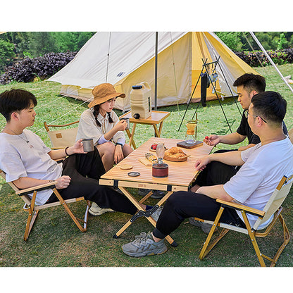 TANSTRIDER Outdoor Picnic Table — Portable, Foldable Beechwood Roll
