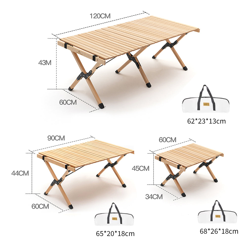 TANSTRIDER Outdoor Picnic Table — Portable, Foldable Beechwood Roll