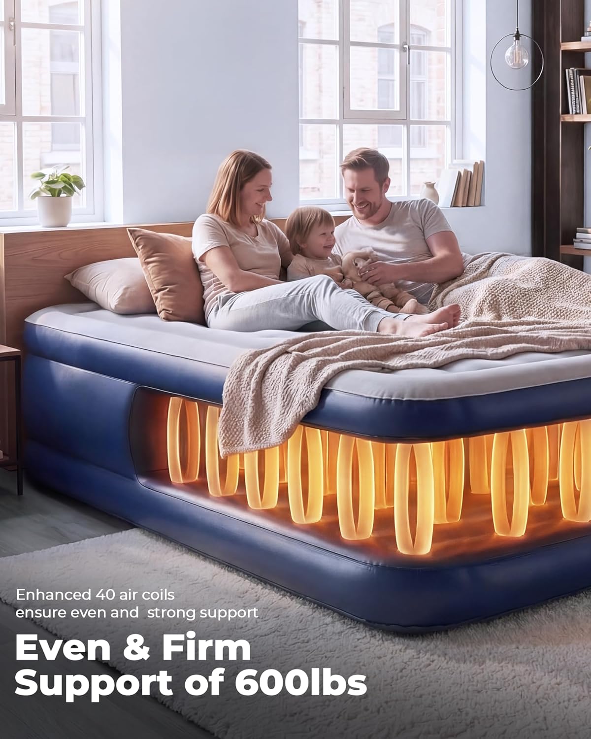 TANSTRIDER Queen Air Mattress with Built in Pump