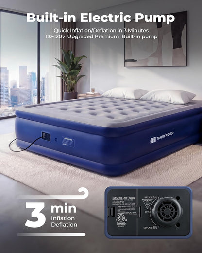 TANSTRIDER Queen Air Mattress with Built in Pump