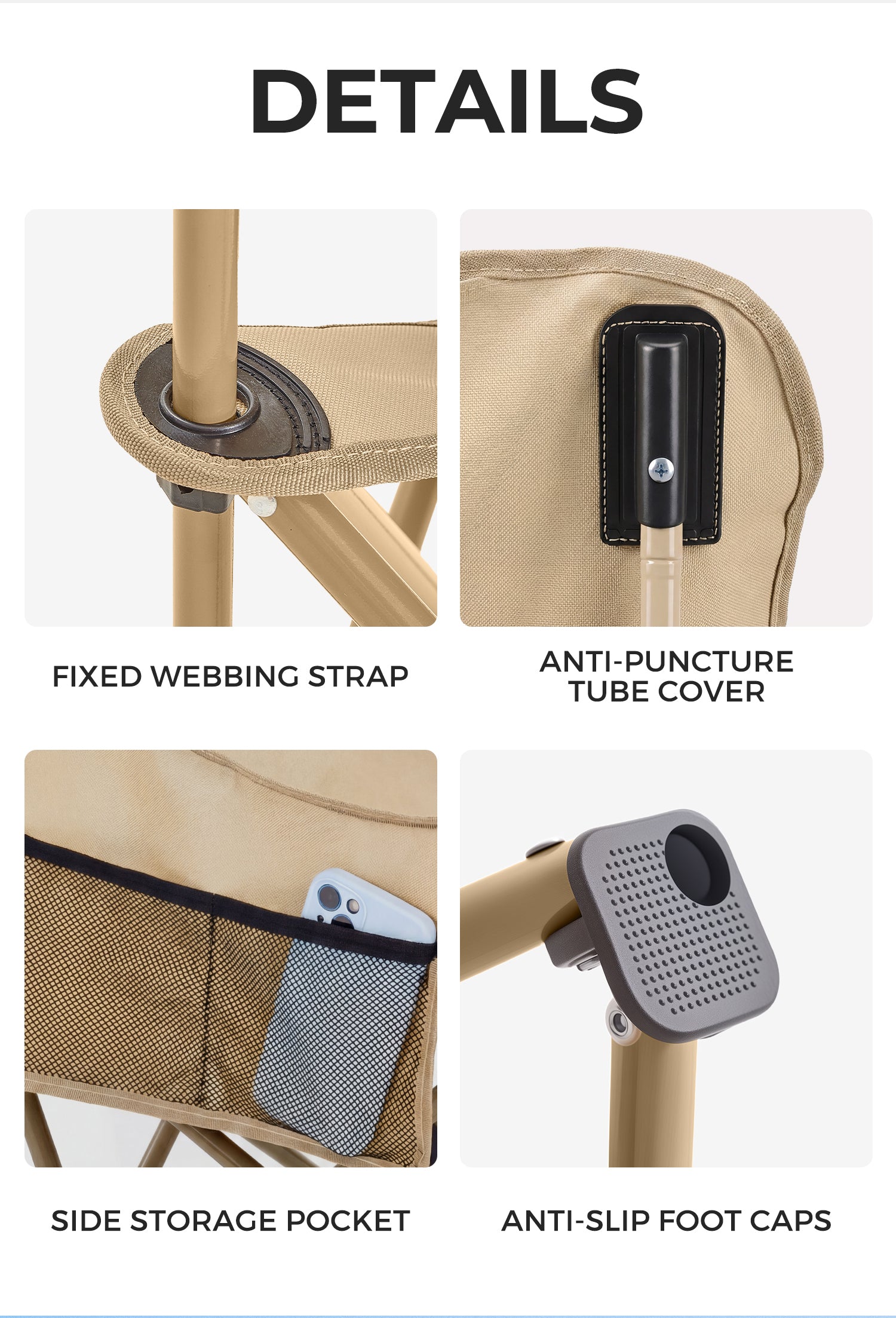 Crescent High-Back Folding Camping Chair