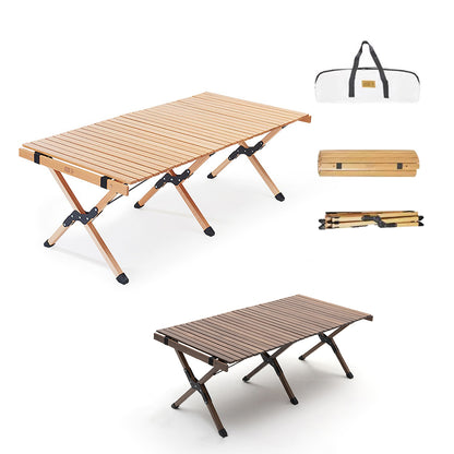TANSTRIDER Outdoor Picnic Table — Portable, Foldable Beechwood Roll